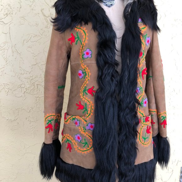 70s Coat, Yaqub Coat, Sheepskin Coat, Penny Lane Coat, Embroidered Coat - Picture 2 of 11